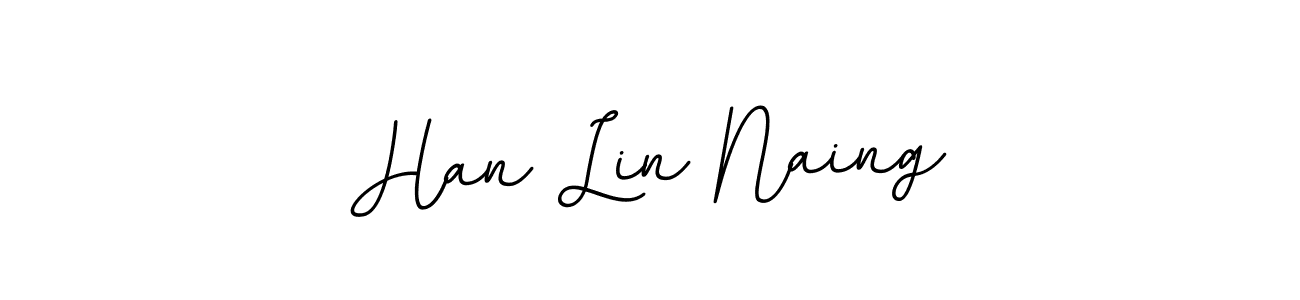 The best way (BallpointsItalic-DORy9) to make a short signature is to pick only two or three words in your name. The name Han Lin Naing include a total of six letters. For converting this name. Han Lin Naing signature style 11 images and pictures png