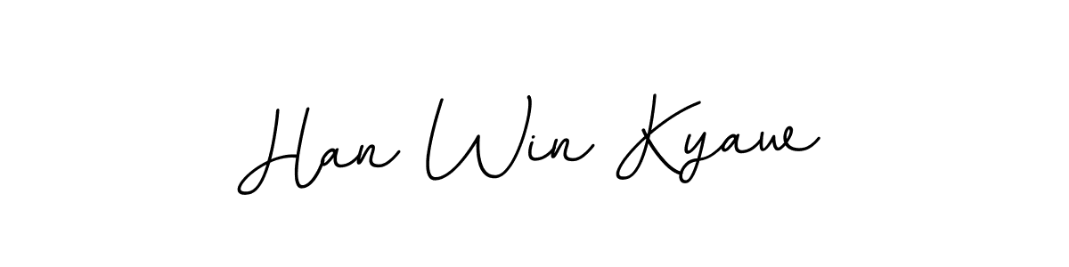 The best way (BallpointsItalic-DORy9) to make a short signature is to pick only two or three words in your name. The name Han Win Kyaw include a total of six letters. For converting this name. Han Win Kyaw signature style 11 images and pictures png