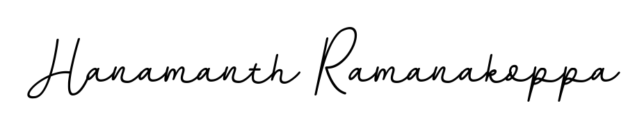 The BallpointsItalic-DORy9 font gives name Hanamanth Ramanakoppa a signature that looks effortless yet distinguished. Download high-res PNG instantly. Hanamanth Ramanakoppa signature style 11 images and pictures png