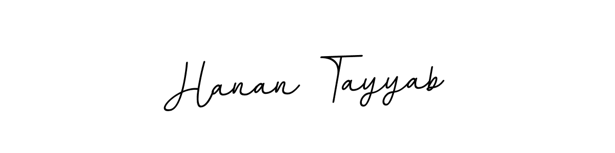 Make a beautiful signature design for name Hanan Tayyab. With this signature (BallpointsItalic-DORy9) style, you can create a handwritten signature for free. Hanan Tayyab signature style 11 images and pictures png