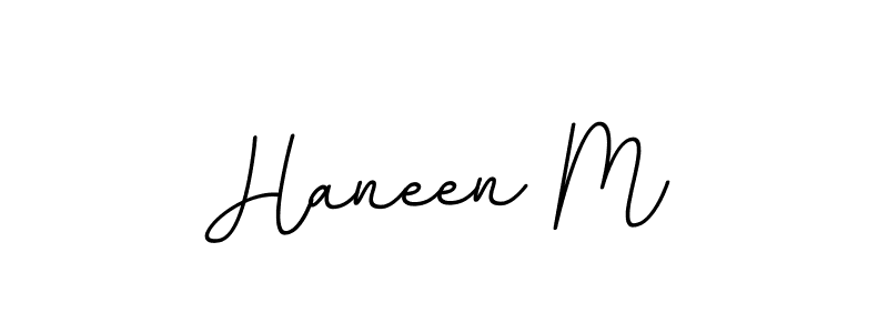 You should practise on your own different ways (BallpointsItalic-DORy9) to write your name (Haneen M) in signature. don't let someone else do it for you. Haneen M signature style 11 images and pictures png