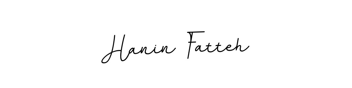 How to make Hanin Fatteh name signature. Use BallpointsItalic-DORy9 style for creating short signs online. This is the latest handwritten sign. Hanin Fatteh signature style 11 images and pictures png