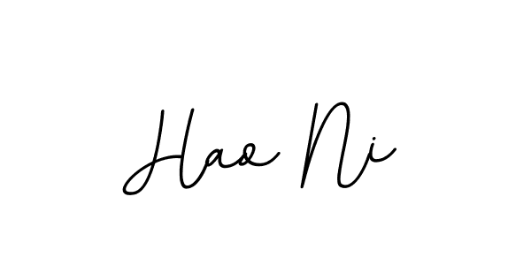 How to make Hao Ni name signature. Use BallpointsItalic-DORy9 style for creating short signs online. This is the latest handwritten sign. Hao Ni signature style 11 images and pictures png