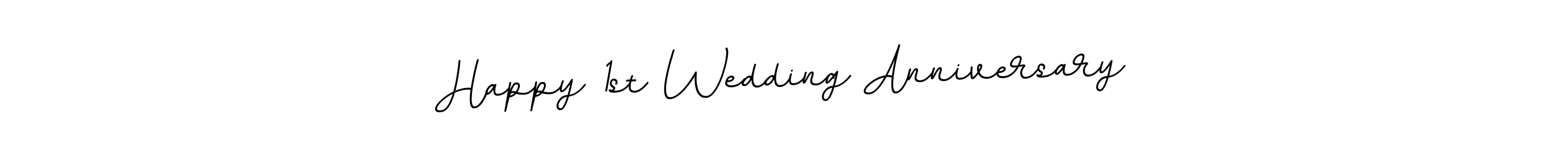 Use a signature maker to create a handwritten signature online. With this signature software, you can design (BallpointsItalic-DORy9) your own signature for name Happy 1st Wedding Anniversary. Happy 1st Wedding Anniversary signature style 11 images and pictures png
