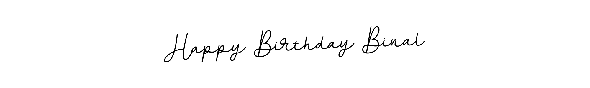 How to make Happy Birthday Binal name signature. Use BallpointsItalic-DORy9 style for creating short signs online. This is the latest handwritten sign. Happy Birthday Binal signature style 11 images and pictures png