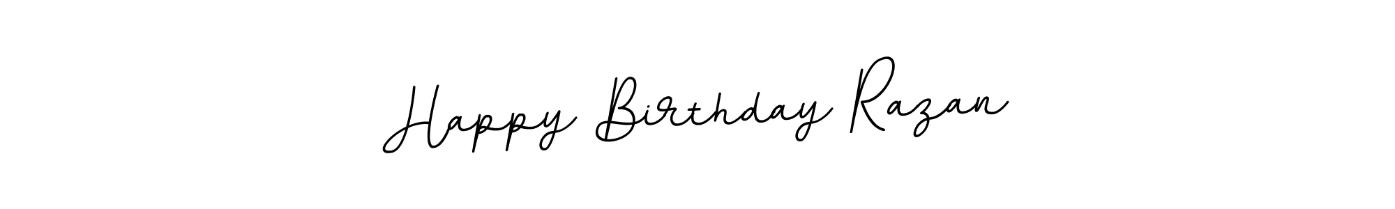 It looks lik you need a new signature style for name Happy Birthday Razan. Design unique handwritten (BallpointsItalic-DORy9) signature with our free signature maker in just a few clicks. Happy Birthday Razan signature style 11 images and pictures png