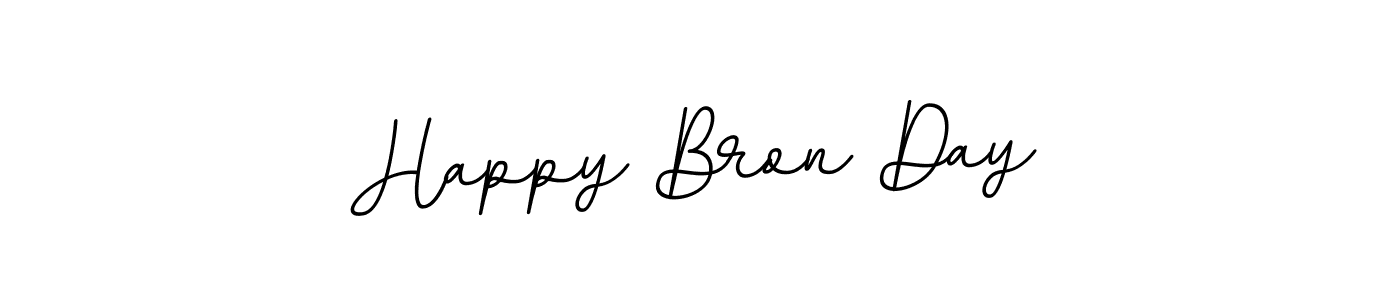 How to make Happy Bron Day name signature. Use BallpointsItalic-DORy9 style for creating short signs online. This is the latest handwritten sign. Happy Bron Day signature style 11 images and pictures png