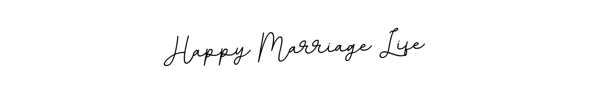 Use a signature maker to create a handwritten signature online. With this signature software, you can design (BallpointsItalic-DORy9) your own signature for name Happy Marriage Life. Happy Marriage Life signature style 11 images and pictures png