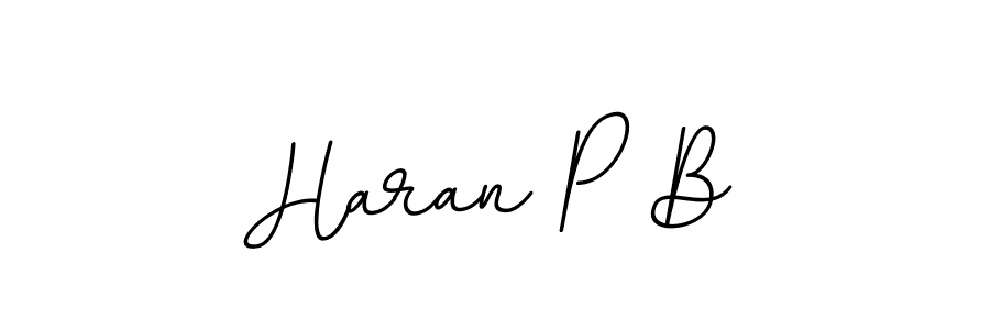 Use a signature maker to create a handwritten signature online. With this signature software, you can design (BallpointsItalic-DORy9) your own signature for name Haran P B. Haran P B signature style 11 images and pictures png