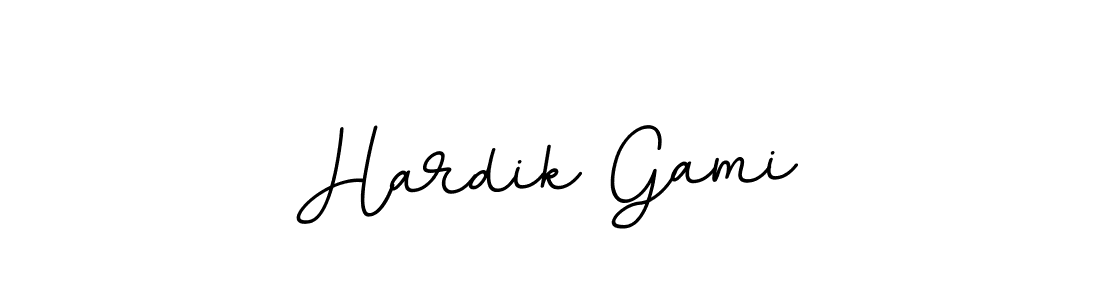 Create a beautiful signature design for name Hardik Gami. With this signature (BallpointsItalic-DORy9) fonts, you can make a handwritten signature for free. Hardik Gami signature style 11 images and pictures png