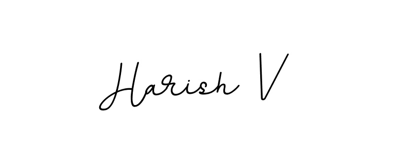 How to make Harish V name signature. Use BallpointsItalic-DORy9 style for creating short signs online. This is the latest handwritten sign. Harish V signature style 11 images and pictures png