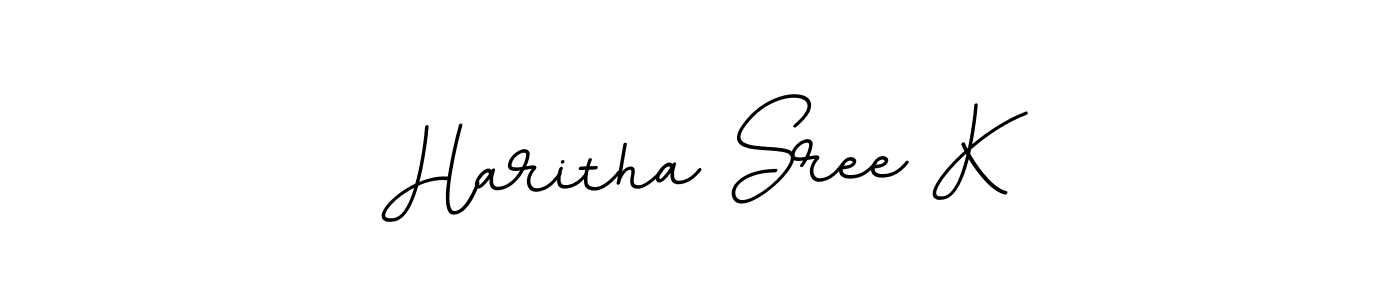 Make a beautiful signature design for name Haritha Sree K. With this signature (BallpointsItalic-DORy9) style, you can create a handwritten signature for free. Haritha Sree K signature style 11 images and pictures png