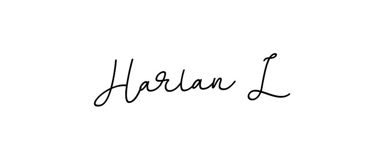 Make a beautiful signature design for name Harlan L. With this signature (BallpointsItalic-DORy9) style, you can create a handwritten signature for free. Harlan L signature style 11 images and pictures png