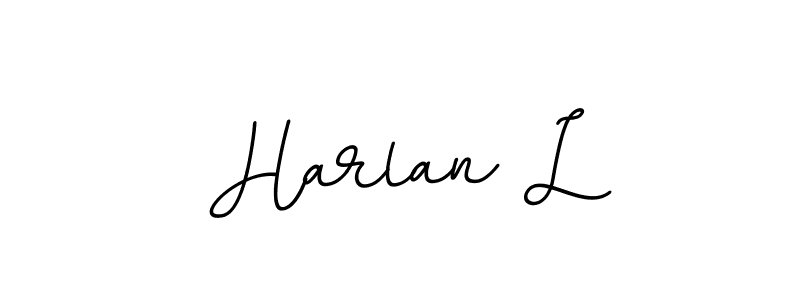 Design your own signature with our free online signature maker. With this signature software, you can create a handwritten (BallpointsItalic-DORy9) signature for name Harlan L. Harlan L signature style 11 images and pictures png
