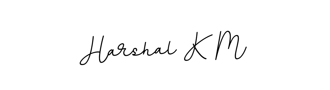 Harshal K M stylish signature style. Best Handwritten Sign (BallpointsItalic-DORy9) for my name. Handwritten Signature Collection Ideas for my name Harshal K M. Harshal K M signature style 11 images and pictures png