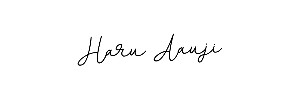 How to make Haru Aauji name signature. Use BallpointsItalic-DORy9 style for creating short signs online. This is the latest handwritten sign. Haru Aauji signature style 11 images and pictures png