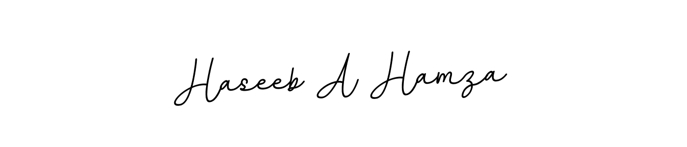 Use a signature maker to create a handwritten signature online. With this signature software, you can design (BallpointsItalic-DORy9) your own signature for name Haseeb A Hamza. Haseeb A Hamza signature style 11 images and pictures png