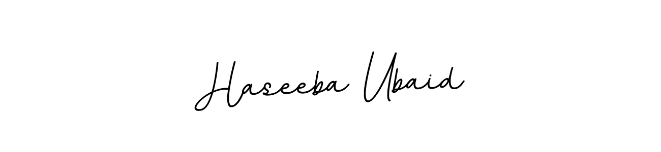 Create a beautiful signature design for name Haseeba Ubaid. With this signature (BallpointsItalic-DORy9) fonts, you can make a handwritten signature for free. Haseeba Ubaid signature style 11 images and pictures png
