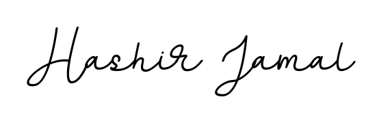 A sleek calligraphic signature for name Hashir Jamal utilizing BallpointsItalic-DORy9 styling. Great for adding personal signatures to photos and art. Hashir Jamal signature style 11 images and pictures png