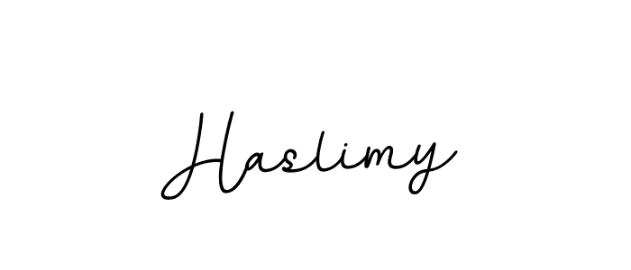 How to make Haslimy name signature. Use BallpointsItalic-DORy9 style for creating short signs online. This is the latest handwritten sign. Haslimy signature style 11 images and pictures png