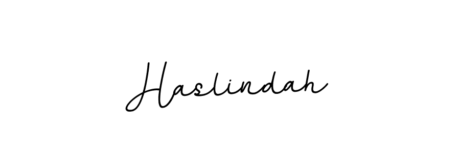 Use a signature maker to create a handwritten signature online. With this signature software, you can design (BallpointsItalic-DORy9) your own signature for name Haslindah. Haslindah signature style 11 images and pictures png