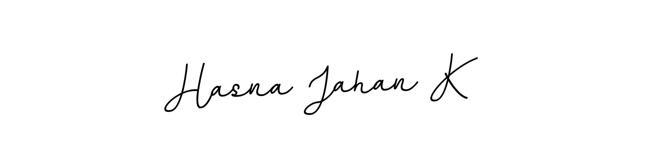 Use a signature maker to create a handwritten signature online. With this signature software, you can design (BallpointsItalic-DORy9) your own signature for name Hasna Jahan K. Hasna Jahan K signature style 11 images and pictures png