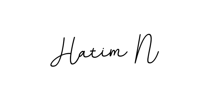 Hatim N stylish signature style. Best Handwritten Sign (BallpointsItalic-DORy9) for my name. Handwritten Signature Collection Ideas for my name Hatim N. Hatim N signature style 11 images and pictures png
