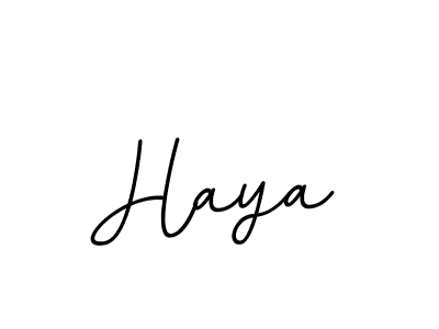 Use a signature maker to create a handwritten signature online. With this signature software, you can design (BallpointsItalic-DORy9) your own signature for name Haya. Haya signature style 11 images and pictures png