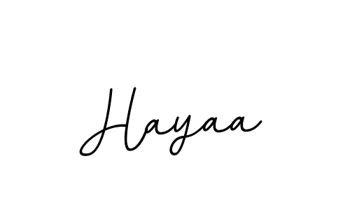 Use a signature maker to create a handwritten signature online. With this signature software, you can design (BallpointsItalic-DORy9) your own signature for name Hayaa. Hayaa signature style 11 images and pictures png