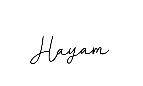 Use a signature maker to create a handwritten signature online. With this signature software, you can design (BallpointsItalic-DORy9) your own signature for name Hayam. Hayam signature style 11 images and pictures png