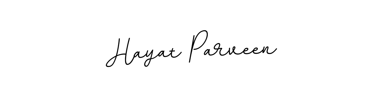 Use a signature maker to create a handwritten signature online. With this signature software, you can design (BallpointsItalic-DORy9) your own signature for name Hayat Parveen. Hayat Parveen signature style 11 images and pictures png