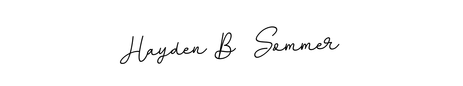 This is the best signature style for the Hayden B  Sommer name. Also you like these signature font (BallpointsItalic-DORy9). Mix name signature. Hayden B  Sommer signature style 11 images and pictures png