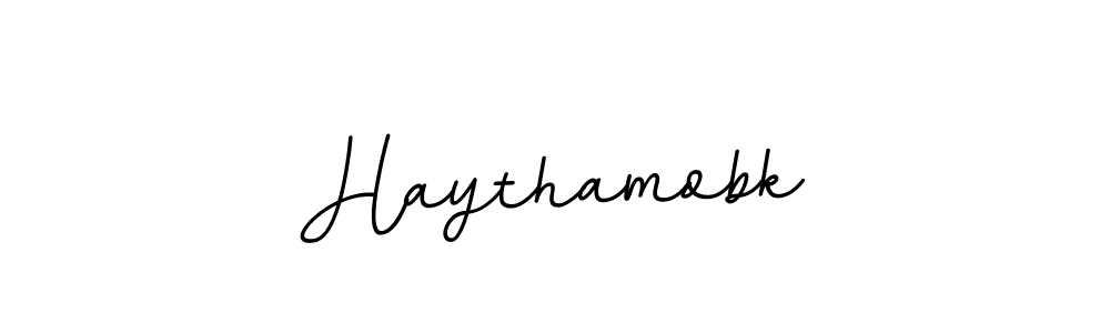 You should practise on your own different ways (BallpointsItalic-DORy9) to write your name (Haythamobk) in signature. don't let someone else do it for you. Haythamobk signature style 11 images and pictures png