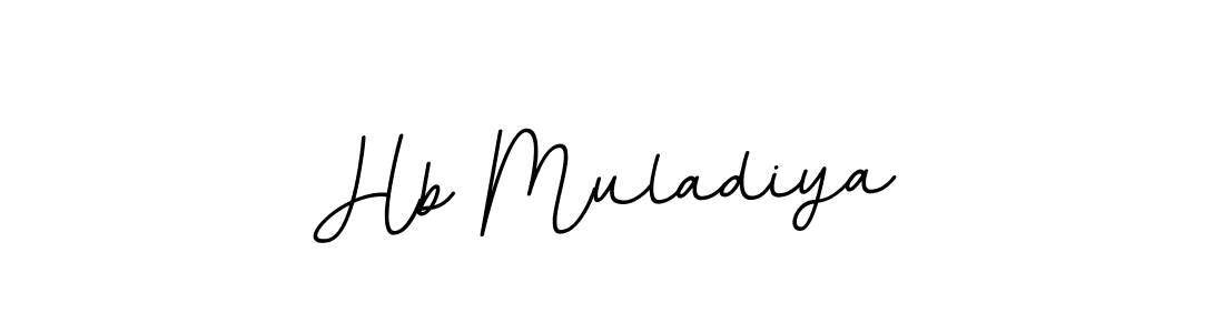 Make a beautiful signature design for name Hb Muladiya. With this signature (BallpointsItalic-DORy9) style, you can create a handwritten signature for free. Hb Muladiya signature style 11 images and pictures png