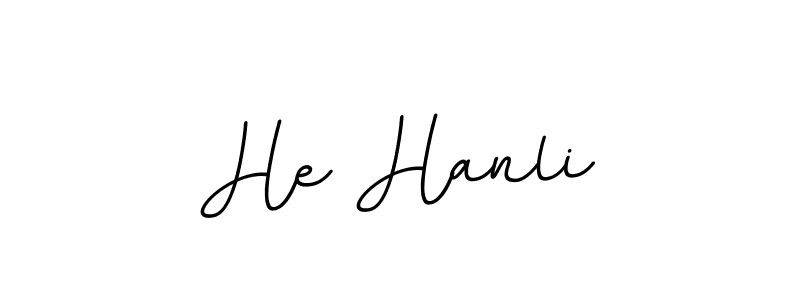 Create a beautiful signature design for name He Hanli. With this signature (BallpointsItalic-DORy9) fonts, you can make a handwritten signature for free. He Hanli signature style 11 images and pictures png