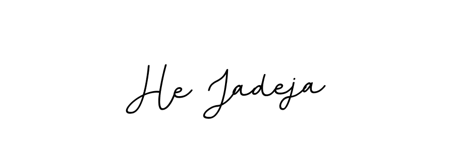 Design your own signature with our free online signature maker. With this signature software, you can create a handwritten (BallpointsItalic-DORy9) signature for name He Jadeja. He Jadeja signature style 11 images and pictures png