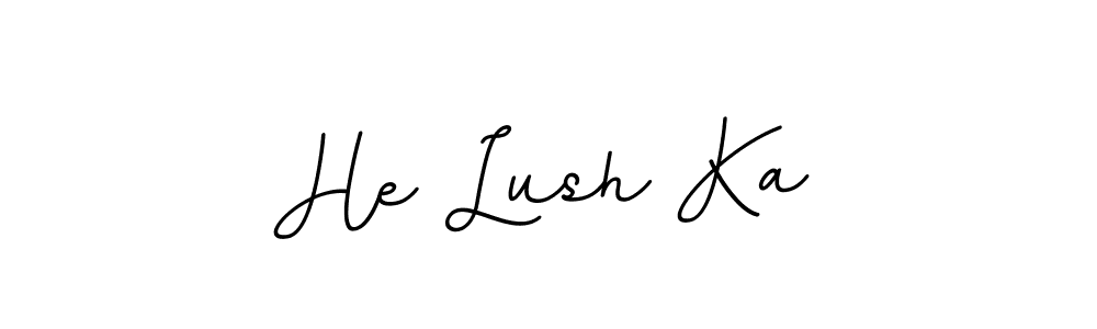 The best way (BallpointsItalic-DORy9) to make a short signature is to pick only two or three words in your name. The name He Lush Ka include a total of six letters. For converting this name. He Lush Ka signature style 11 images and pictures png