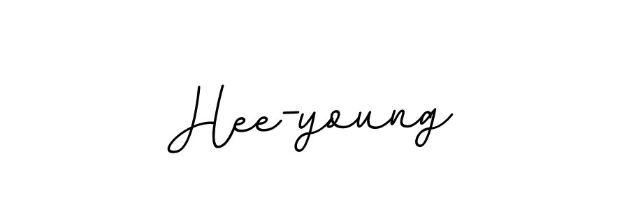 Design your own signature with our free online signature maker. With this signature software, you can create a handwritten (BallpointsItalic-DORy9) signature for name Hee-young. Hee-young signature style 11 images and pictures png