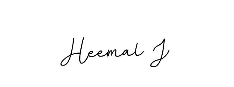 The best way (BallpointsItalic-DORy9) to make a short signature is to pick only two or three words in your name. The name Heemal J include a total of six letters. For converting this name. Heemal J signature style 11 images and pictures png