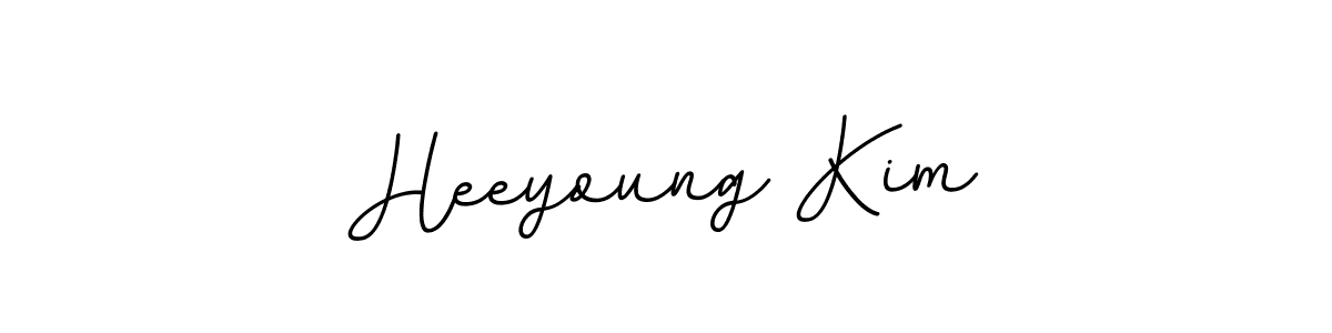 How to make Heeyoung Kim name signature. Use BallpointsItalic-DORy9 style for creating short signs online. This is the latest handwritten sign. Heeyoung Kim signature style 11 images and pictures png