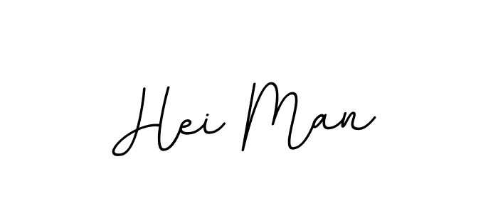 How to make Hei Man name signature. Use BallpointsItalic-DORy9 style for creating short signs online. This is the latest handwritten sign. Hei Man signature style 11 images and pictures png