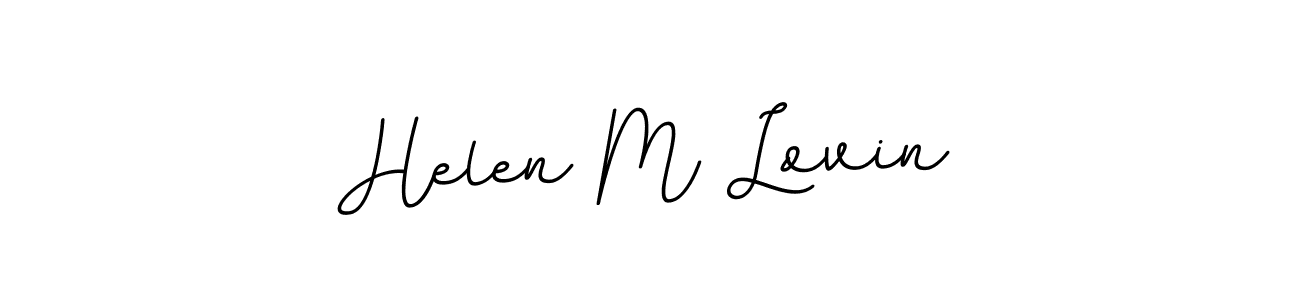 Design your own signature with our free online signature maker. With this signature software, you can create a handwritten (BallpointsItalic-DORy9) signature for name Helen M Lovin. Helen M Lovin signature style 11 images and pictures png