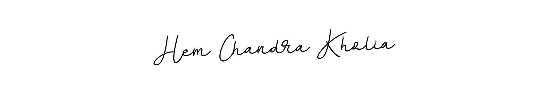 The best way (BallpointsItalic-DORy9) to make a short signature is to pick only two or three words in your name. The name Hem Chandra Kholia include a total of six letters. For converting this name. Hem Chandra Kholia signature style 11 images and pictures png