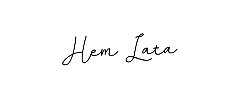 Design your own signature with our free online signature maker. With this signature software, you can create a handwritten (BallpointsItalic-DORy9) signature for name Hem Lata. Hem Lata signature style 11 images and pictures png