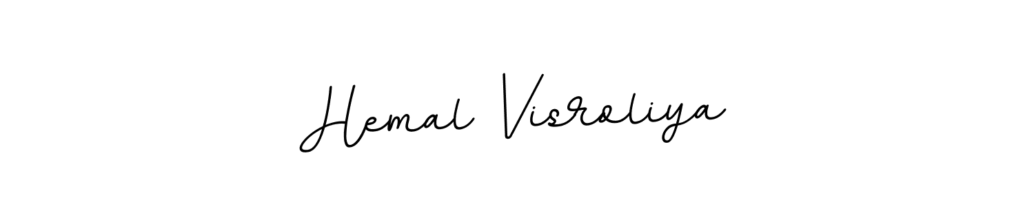 BallpointsItalic-DORy9 is a professional signature style that is perfect for those who want to add a touch of class to their signature. It is also a great choice for those who want to make their signature more unique. Get Hemal Visroliya name to fancy signature for free. Hemal Visroliya signature style 11 images and pictures png