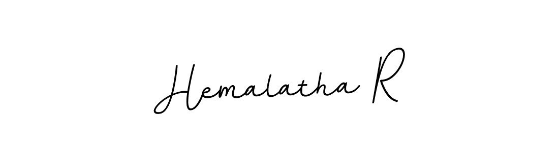 How to make Hemalatha R name signature. Use BallpointsItalic-DORy9 style for creating short signs online. This is the latest handwritten sign. Hemalatha R signature style 11 images and pictures png
