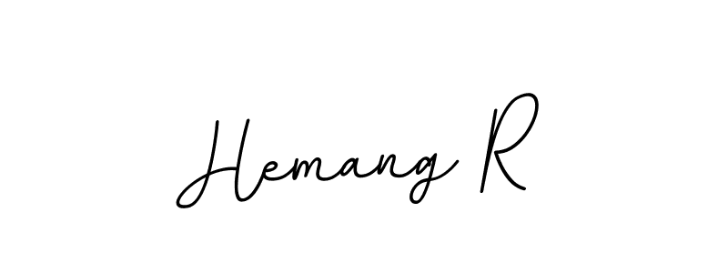 Use a signature maker to create a handwritten signature online. With this signature software, you can design (BallpointsItalic-DORy9) your own signature for name Hemang R. Hemang R signature style 11 images and pictures png