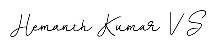 Download transparent PNG signature for name Hemanth Kumar V S styled with BallpointsItalic-DORy9 font. Ready to paste directly into PDF and Word agreements. Hemanth Kumar V S signature style 11 images and pictures png
