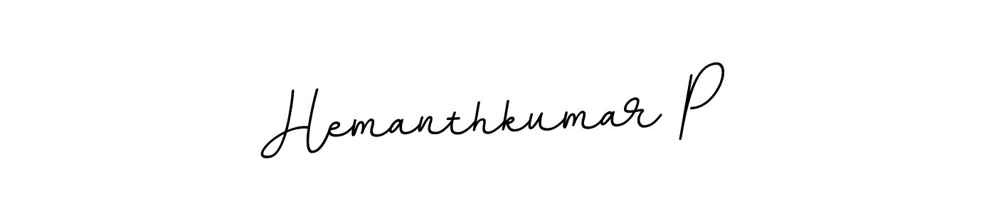 This is the best signature style for the Hemanthkumar P name. Also you like these signature font (BallpointsItalic-DORy9). Mix name signature. Hemanthkumar P signature style 11 images and pictures png