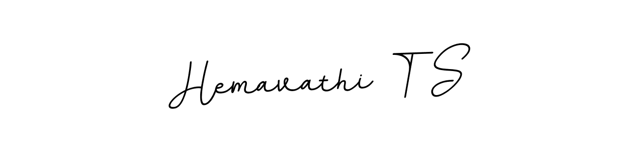 This is the best signature style for the Hemavathi T S name. Also you like these signature font (BallpointsItalic-DORy9). Mix name signature. Hemavathi T S signature style 11 images and pictures png